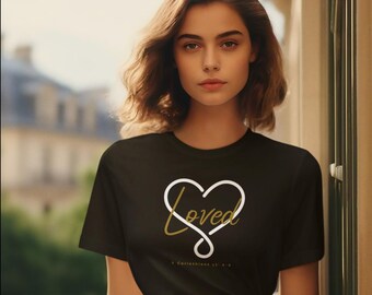 Loved Tee, 1 Corinthians 13:4-8 Inspirational T-shirt