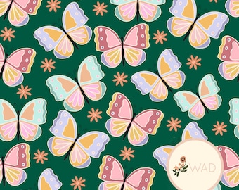 Butterflies Seamless Pattern - Colorful, Digital File for Stickers, Planners & Crafts