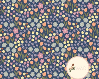 Blossom Ditsy Floral in Blue Seamless Pattern - Colorful, Digital File for Stickers, Planners & Crafts