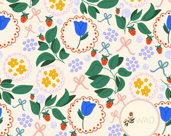 Sweet Ditsy Floral Seamless Pattern - Colorful, Digital File for Stickers, Planners & Crafts