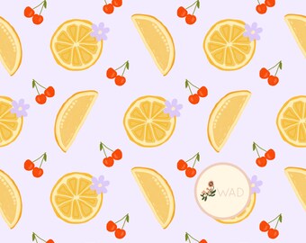 Cherry Lemonade Seamless Patterns - Colorful, Digital File for Stickers, Planners & Crafts