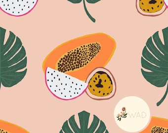 Papaya Seamless Pattern - Colorful, Digital File for Stickers, Planners & Crafts