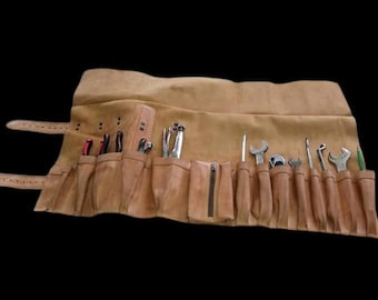 Bolsa de ferramentas enrolável, bolsa de ferramentas de couro, bolsa de ferramentas para motard, bolsa de ferramentas para motocicleta, bolsa de couro para ferramentas, bolsa de couro de qualidade para ferramentas, presente para motard,