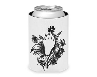Floraler Handdosenkühler, einzigartige Getränkehülle, Party Essential, Geschenk für Naturliebhaber, Outdoor-Grillzubehör