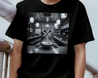 Retro Ramen Noodle Cat Japanese Comfort Colors T-shirt
