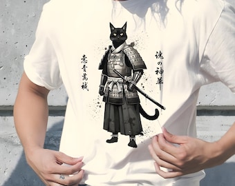 Comfort Colors Samurai Cat Shirt Japanese Vintage Style Tee