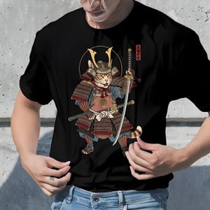 Vintage Japanese Samurai Cat Comfort Colors T-Shirt