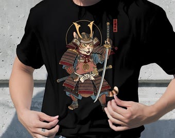 Vintage Japanese Samurai Cat Comfort Colors T-Shirt