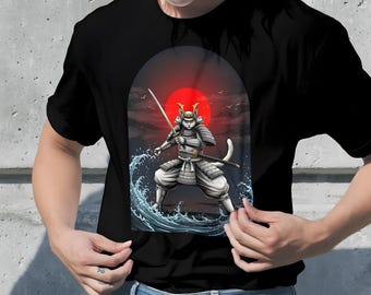 Komfort Farben Samurai Cat Vintage japanisches T-Shirt