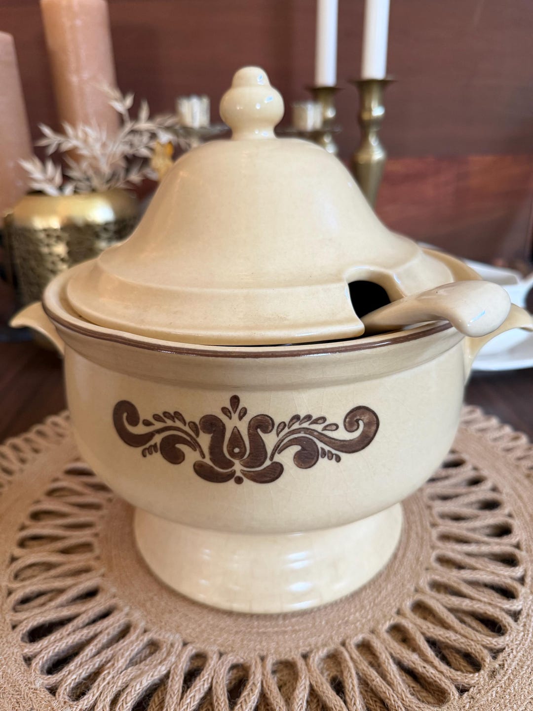 Pfaltzgraff Village Soup Tureen With Matching Gravy Boat