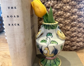 Vintage Mid-Century Japanese Petite Ceramic Vase – Hand-Painted Floral Design