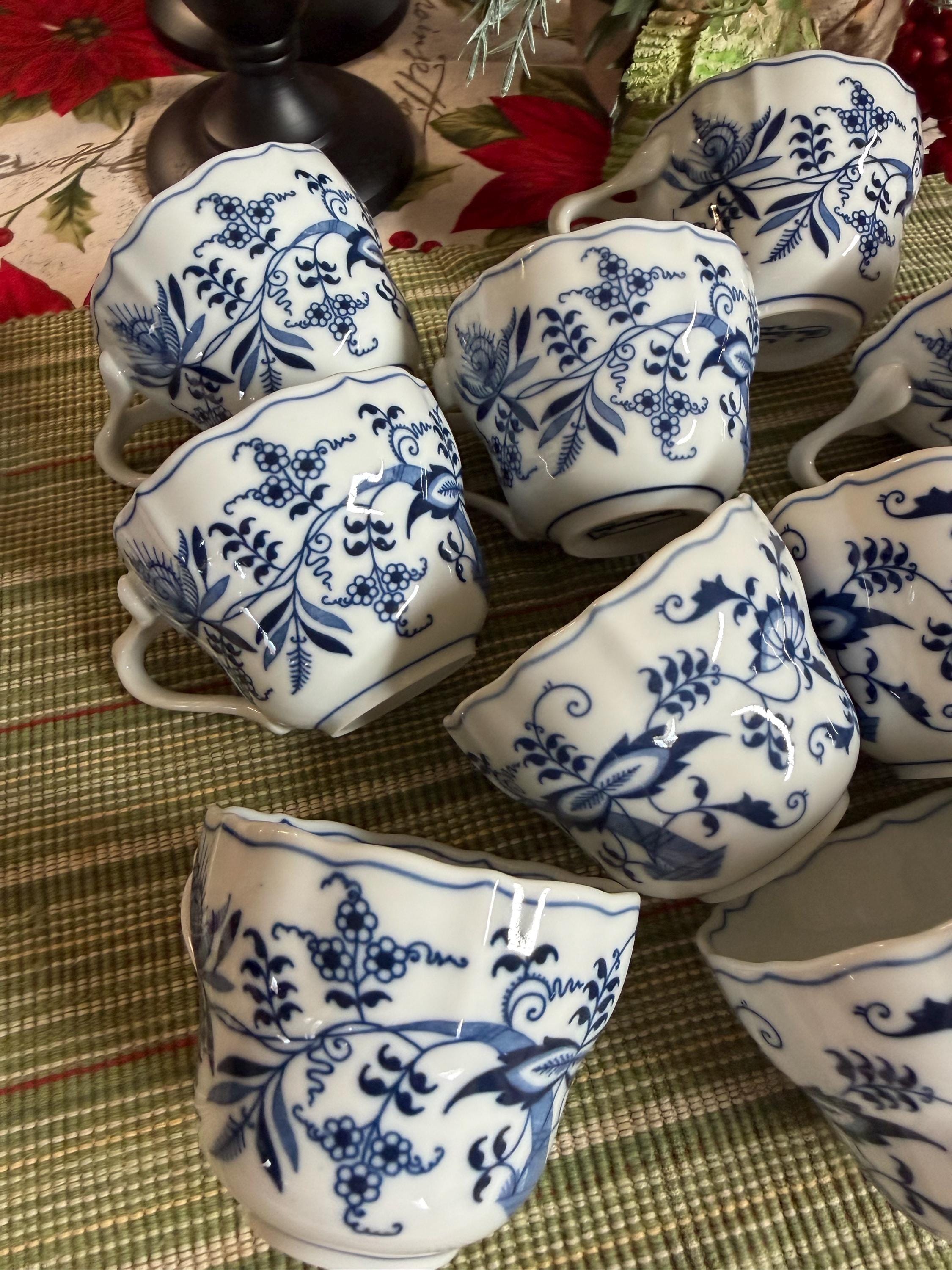 Set of 6 Vintage Blue Danube Cups – Blue Onion Porcelain - 2 Sets ...
