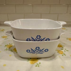Petit plat à gratin Corning Ware bleu bleuet vintage