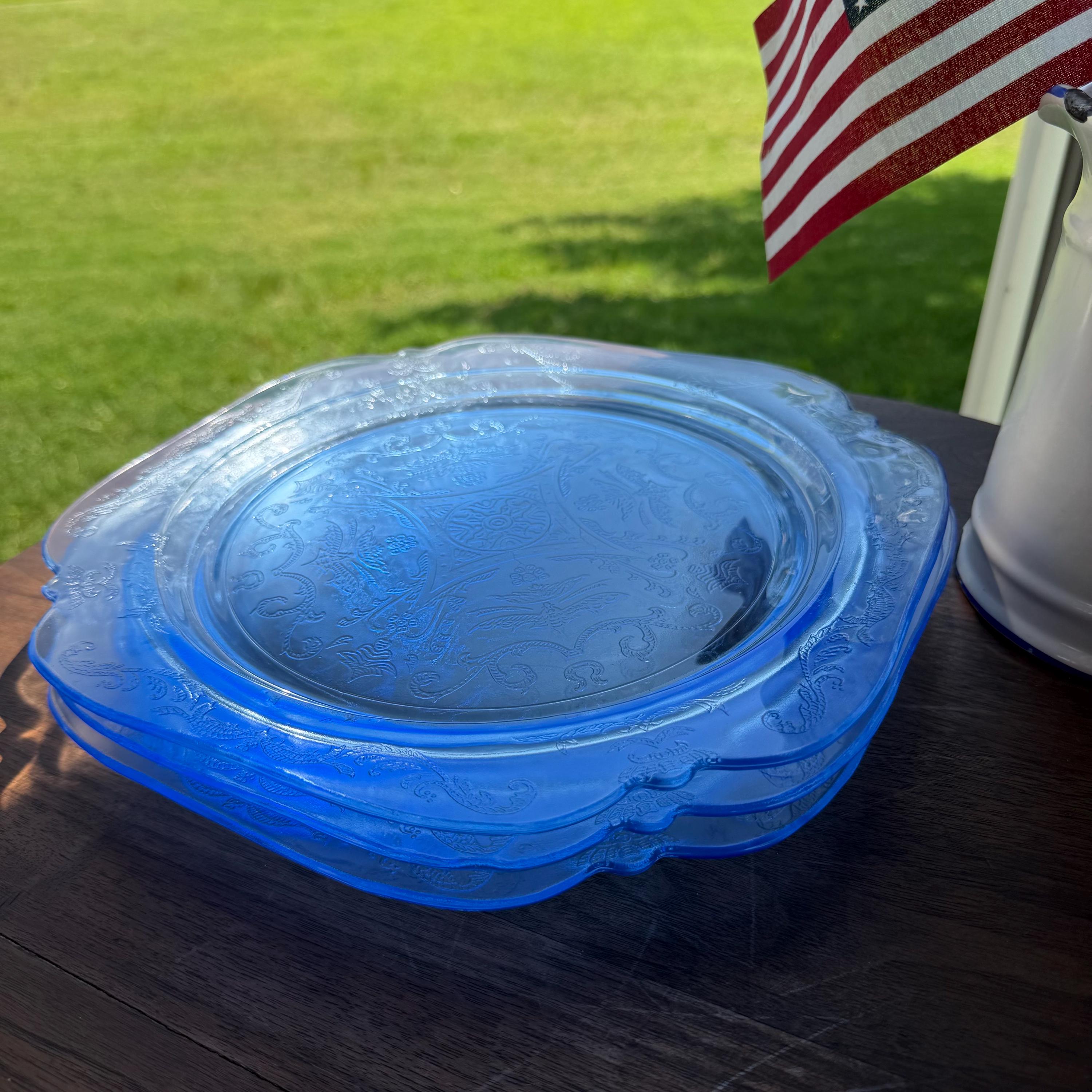 Blue Depression Glass - Etsy Canada