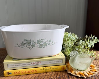 Vintage CorningWare Callaway Green Ivy A-5-B braadpan van 5 liter | Grote pyroceram ovenschaal | Gemaakt in de VS