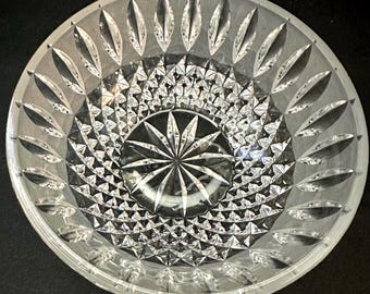 Vintage Starburst Cut Crystal Bowl – Mid Century Candy Dish