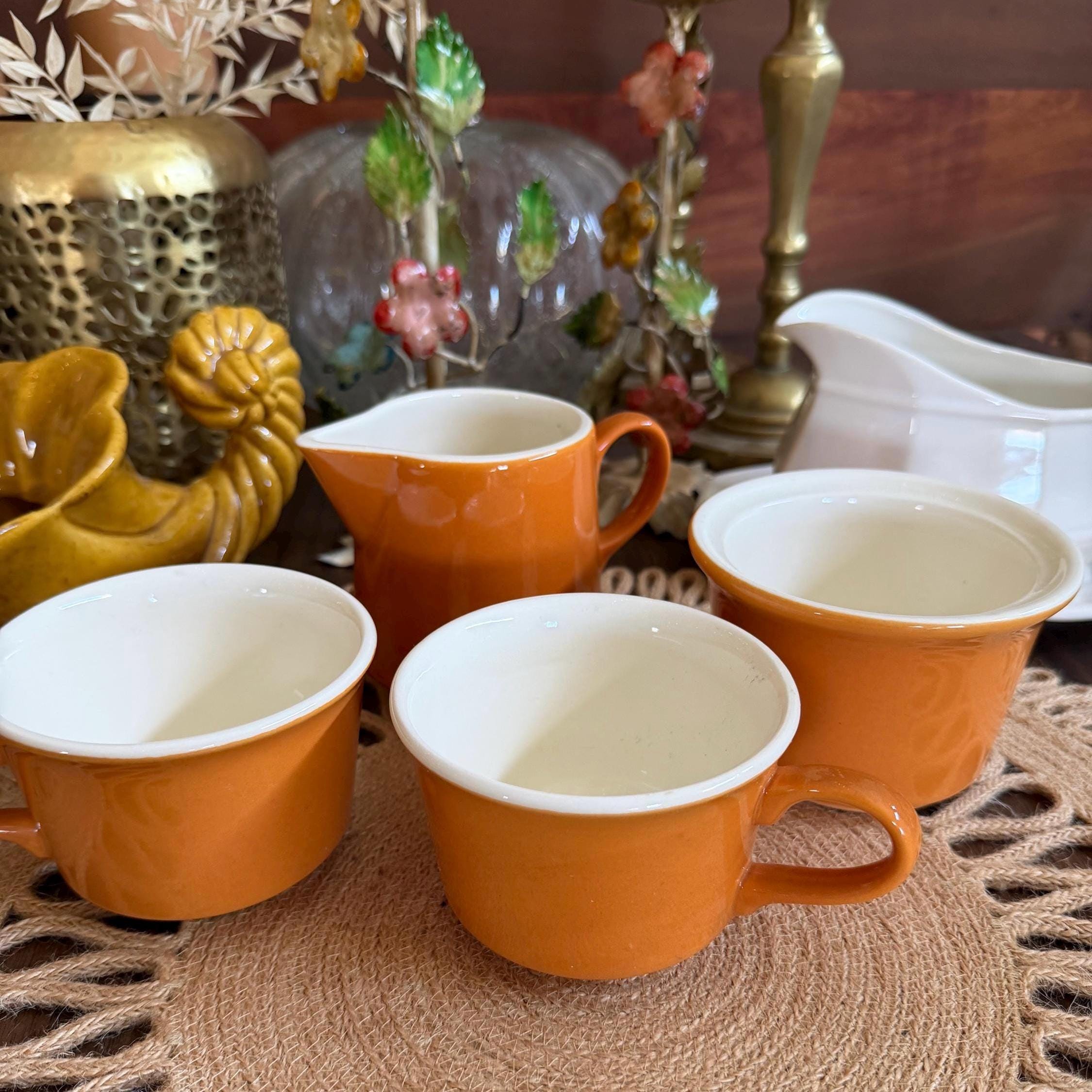 70s Vintage Orange Pottery - Etsy