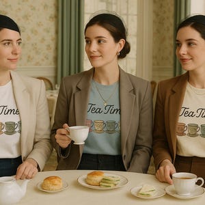 Tea Time Celebration Unisex T-shirt, Tea Lover Gift, Tea Party Shirt, Cute Tea Tee, Tea Enthusiast Top