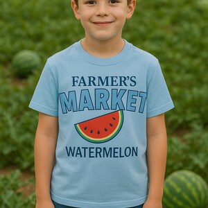 Kids Tee, Farmers Market Watermelon Tshirt, Fun Gift for Children, Juicy Fruit Shirt, Summer Toddler Top