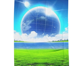 Frutiger Aero Velveteen Blanket – Y2K Landscape Design