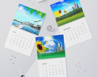 Frutiger Aero 2026 Wall Calendar, Y2K Art Prints, Spiral Bound