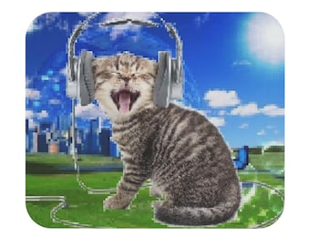 Podkładka pod mysz Frutiger Aero Cat – akcesorium biurkowe Y2K