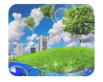 Alfombrilla de ratón Frutiger Aero: decoración de escritorio vibrante con temática Y2K