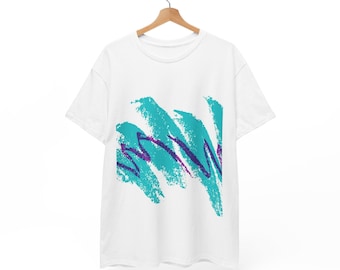 Teal Brushstroke Jazz T-Shirt | 90s Retro Vaporwave Graphic Tee