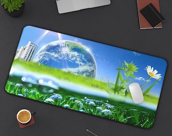 Alfombrillas de escritorio Frutiger Aero Y2K - Alfombrillas estéticas Frutiger Eco Nature Scene para oficina o juegos - 3 tamaños