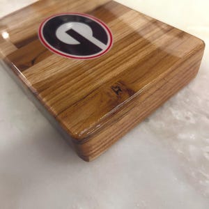 Small Handcut Teakwood Cutting Board with UGA “G” Logo – Customizable for Any Team – Handmade Collegiate Gift