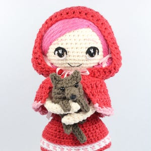 PATTERN: Little Red Riding Hood and Wolf Cub Crochet Amigurumi Dolls