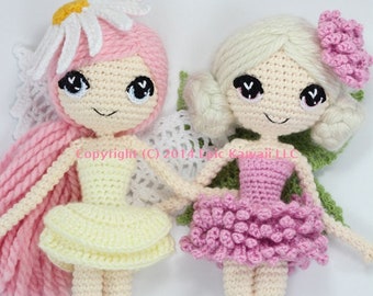 PATTERN 2-PACK: Althaena and Chrysanna Fairy Crochet Amigurumi Dolls
