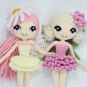 PATTERN 2-PACK: Althaena and Chrysanna Fairy Crochet Amigurumi Dolls image 1