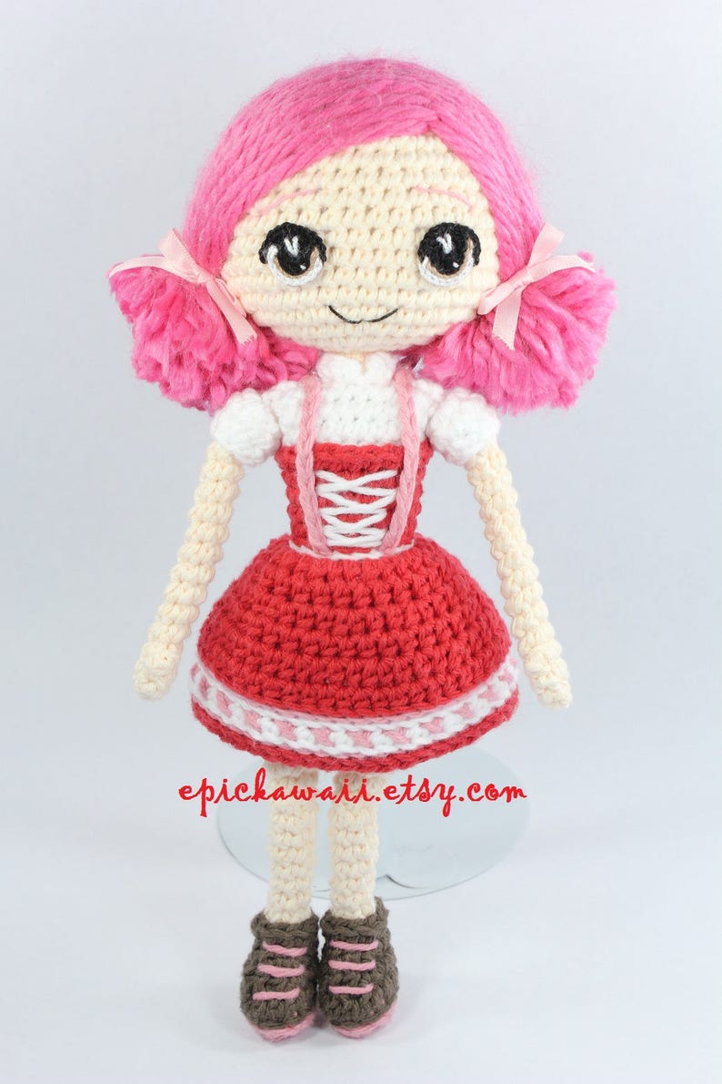 PATTERN: Little Red Riding Hood and Wolf Cub Crochet Amigurumi Dolls image 3