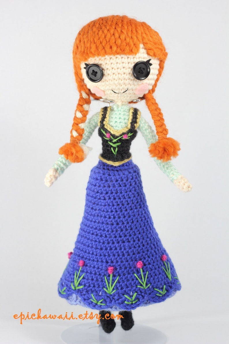 PATTERN 2-PACK: Anna and Elsa Frozen Crochet Amigurumi Dolls image 5