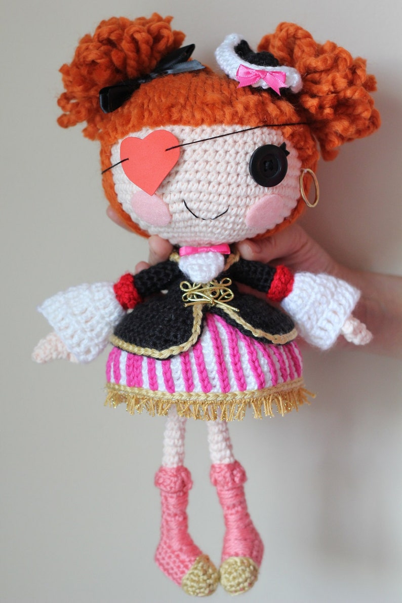 PATTERN: Cute Peggy Pirate Buchaneer Crochet Amigurumi Doll image 1