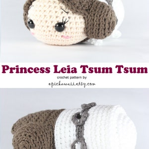 PATTERN: Princess Leia Tsum Tsum Crochet Amigurumi Doll image 1