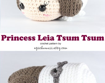 PATTERN: Princess Leia Tsum Tsum Crochet Amigurumi Doll