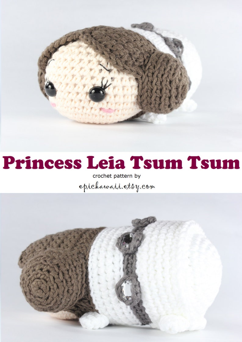 PATTERN: Princess Leia Tsum Tsum Crochet Amigurumi Doll image 1