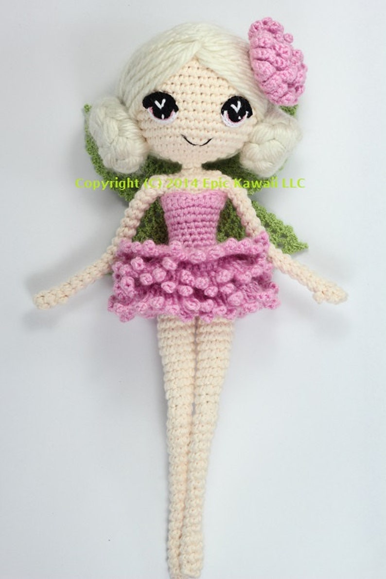 PATTERN: Chrysanna the Albino Fairy Crochet Amigurumi Doll image 2