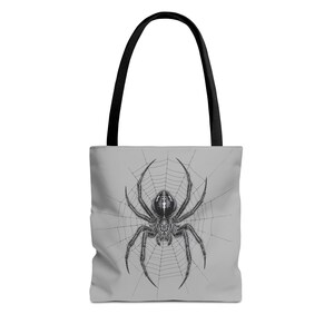Gothic Spider Tote Bag, Spooky Gifts for Halloween, Animated Design Handbag, Stylish Everyday Carryall, Perfect for Nature Lovers