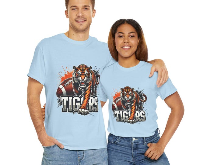 Tiger Football T-Shirt: Bold Animal Design