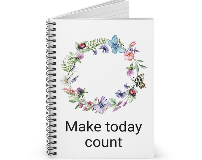 Floral Inspirational Notebook, Journaling, Gift for Her, Self-Care, Planner, Student Supplies, Motivational Journal