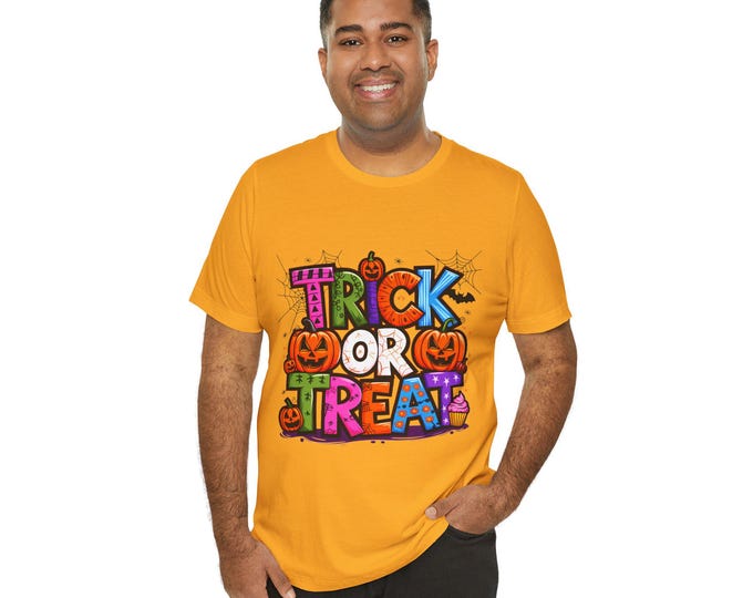 Halloween Trick or Treat Unisex Tee | Fun Graphic Shirt | Spooky Season Gift | Casual Wear for Fall Celebrations | Festival Attire, [...]