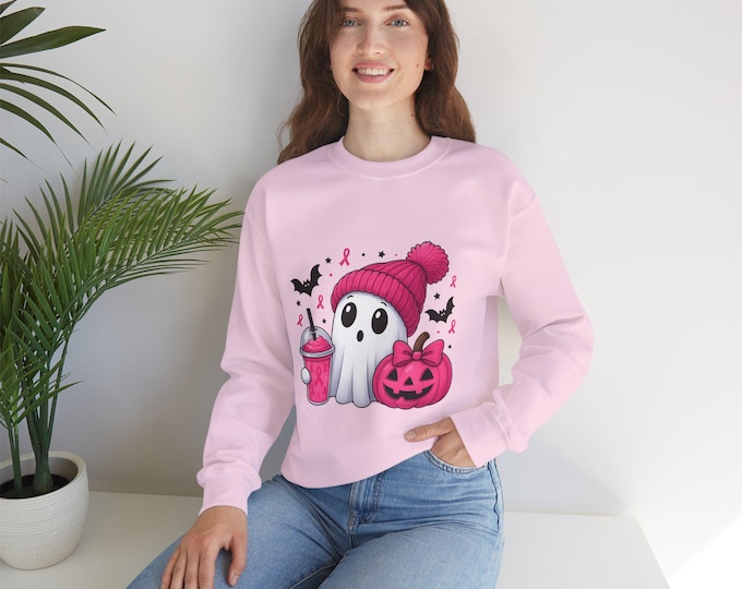 Halloween Ghost Crewneck Sweatshirt: Cozy Fall Apparel
