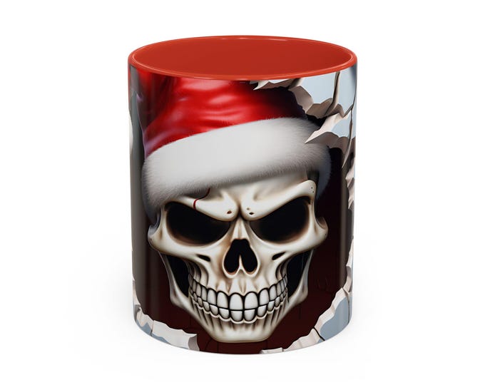 Skull Santa Coffee Mug: Edgy Holiday Kitchen Decor