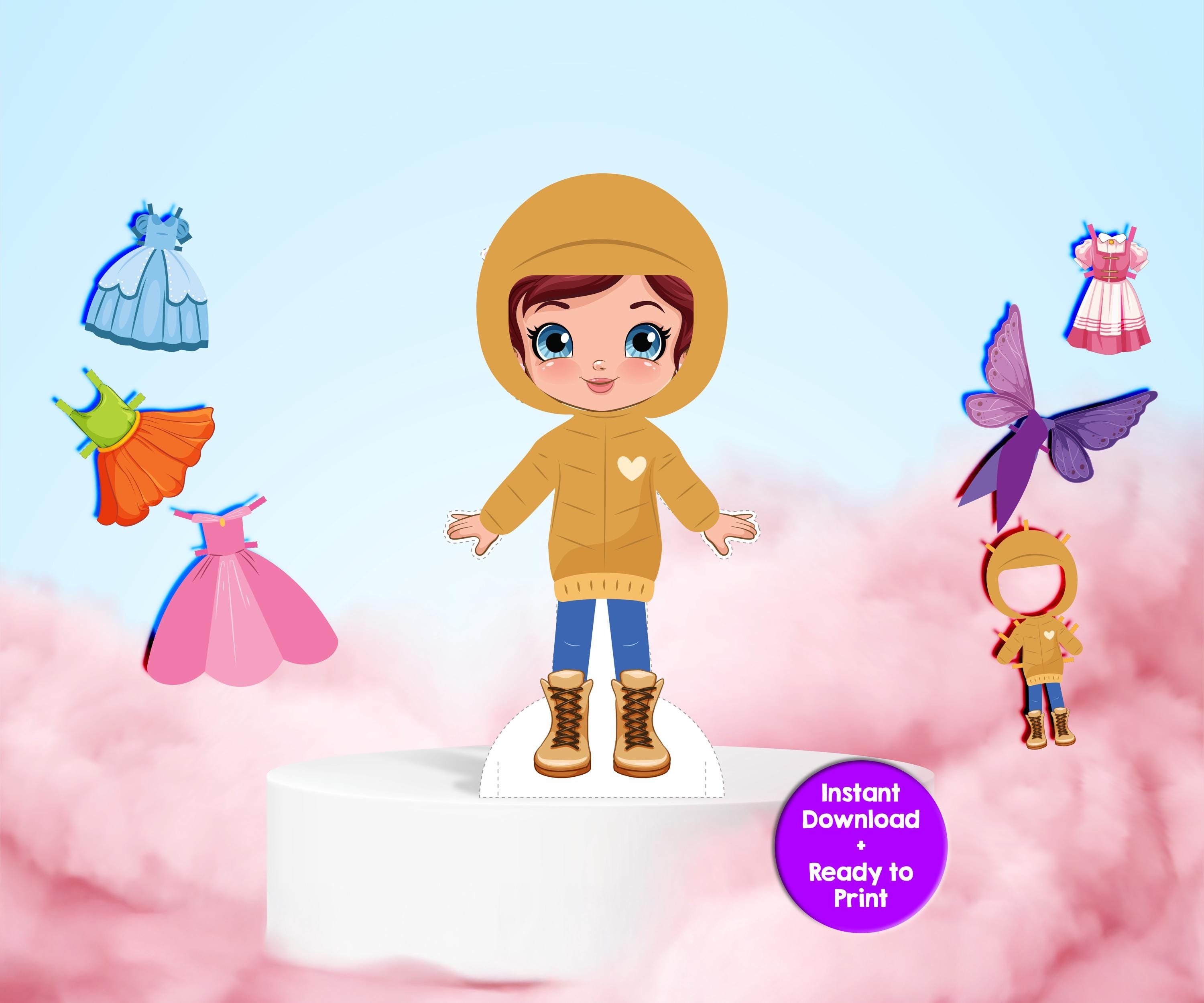 Printable Paper Dolls Dress up Set – DIY Kids Craft Activity (instant ...