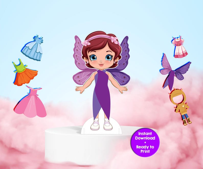 Printable Paper Dolls Dress up Set – DIY Kids Craft Activity (instant ...