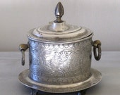 Antique Silverplated Tea Caddy Canister with Lid
