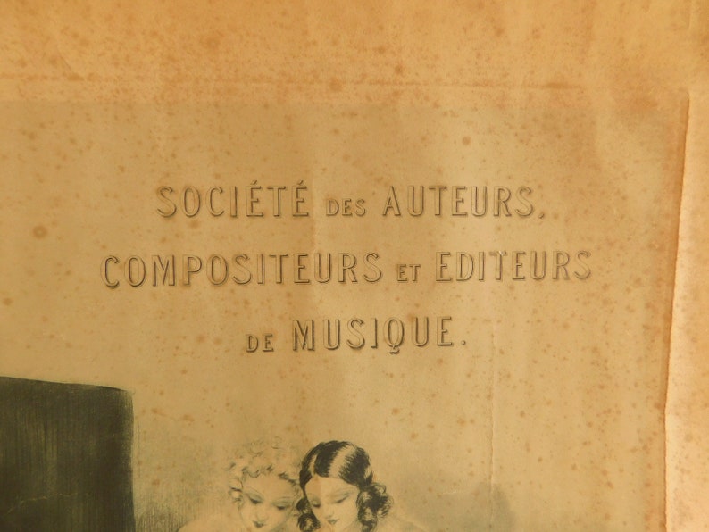 Louis Icart Engraved Certificate For SACEM for the Actor /& Writer Rene Lefevre